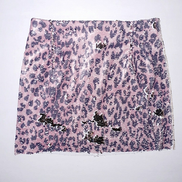 Free People Cheetah Print Sequin Mini Skirt - Picture 5 of 13